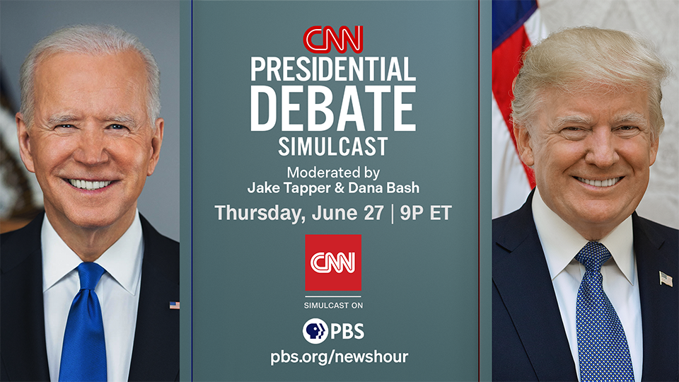 PBS will be broadcasting CNN's live coverage and analysis of the debate between President Joe Biden and former President Donald Trump.